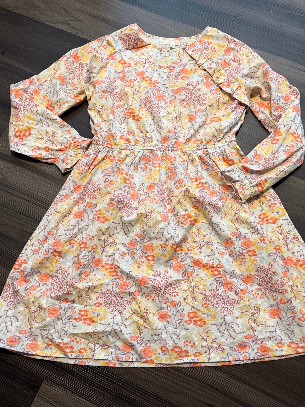 Garnet hill long sleeve floral dress in a girls size 14